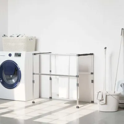 Produktbild von vidaXL Sušák na prádlo 83x(50-55)x(40-85) cm Hliník