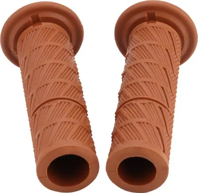 Obrázek produktu pro 2ks 22mm univerzální vintage rukojeti řídítek motocyklu s diagonální rukojetí (žlutohnědá)