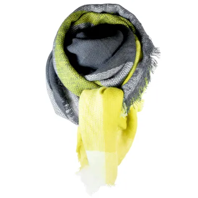 Produktbild von Cosey – Bunter XXL-Schal, quadratisch in Gelb-Anthrazit (oversize)