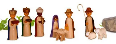 Zdjęcie produktu dla Miniaturowe figurki Narodzenia Chrystusa, kolorowe, wys. x szer. x gł. 6 x 2,5 x 1,5 cm, NOWE