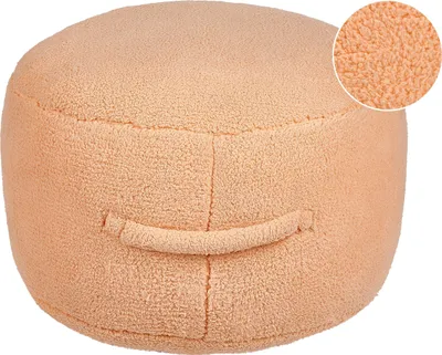 Zdjęcie produktu dla BELIANI Puf brzoskwiniowy 50 x 50 x 30 cm poliester okrągły boho salon sypialnia