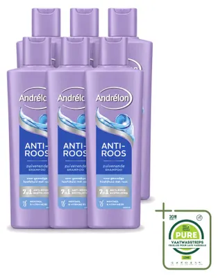 Imagen del producto de 6 champús Andrélon Anti-caspa - 250 ml - Pack grande - 6 unidades