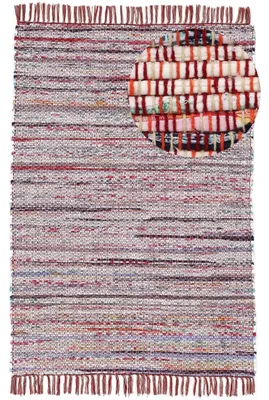 Produktbild von Flachgewebeteppich Kelim Chindi Rot 160x230 cm | Moderner Teppich für Wohn- und Schlafzimmer