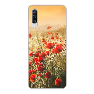Produktbild von MuchoWow® Handyhülle Schutzhülle Hülle für Samsung Galaxy A70 Sonnenstrahlen über einem Mohnblumenstrauß Silikon Softcase Handy Hülle - Schutzhaube