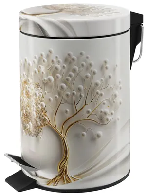 Image de Poubelle cosmétique Sanilo 3 L avec système d'ouverture automatique « Tree of Life »