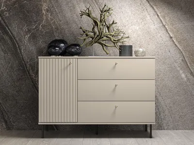 Produktbild von Kommode – Sideboard – Kombikommode – Anrichte – SOPHIE 05 – Kaschmir – 120 cm – Moderne Anrichte mit Schubladen und Türen