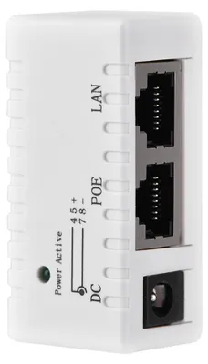 Produktbild von POE-Splitter – Power-over-Ethernet-Injektor-Adapter für LAN-Netzwerke, weiß