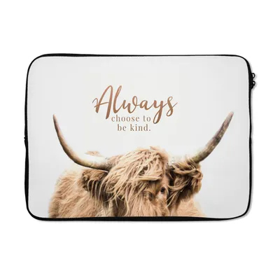 Produktbild von MuchoWow® Laptop Hülle 14 ZollSchottischer Highlander - Zitat - Tier Laptoptasche - Laptoptasche - Stoßsicher - Schutzhaube