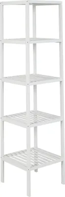 Produktbild von Bambusregal, 5 Ablagen, weiß