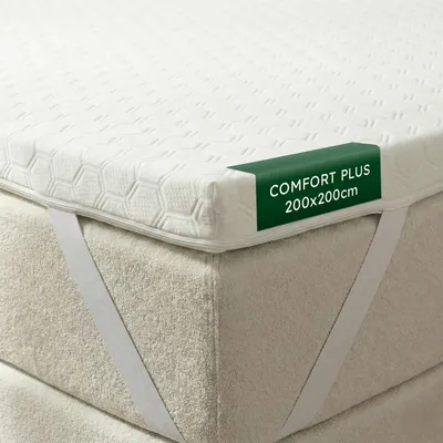 Image de Surmatelas mousse froide 200 x 200 cm - 7 cm - Fermeté H3 - Élastiques d'angle