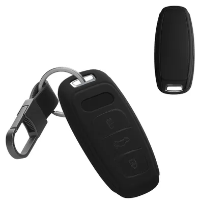 Produktbild von kwmobile Autoschlüssel Hülle kompatibel mit Audi A6 A7 A8 Q7 Q8 3-Tasten Autoschlüssel Keyless Hülle - TPU Schlüsselhülle - Schlüssel Cover in Schwarz