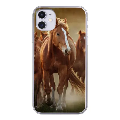 Produktbild von MuchoWow® Handyhülle Schutzhülle Hülle für iPhone 11 Pferde - Licht - Natur Silikon Softcase Handy Hülle - Handytasche