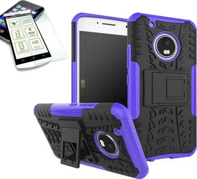 Produktbild von Hybrid Case 2teilig Lila für Lenovo Moto G5 Plus + Hartglas Tasche Hülle Neu