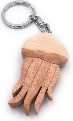 Immagine prodotto di Onwomania ciondolo portachiavi in legno medusa Meudsa cnidaria animale subacqueo ciondolo mare
