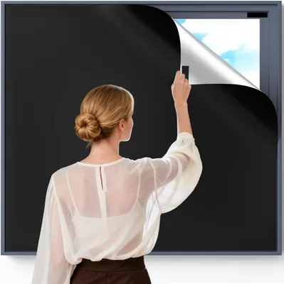 Immagine prodotto di Tende oscuranti, dimensioni 145x200 cm, colore nero, per camera da letto