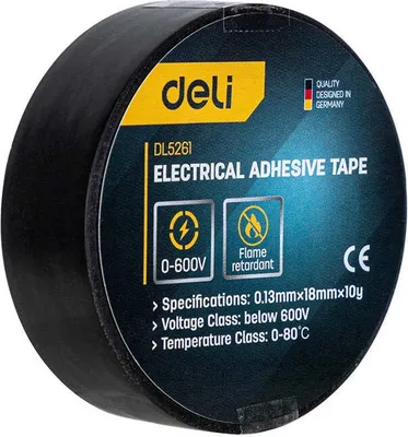 Zdjęcie produktu dla Taśma izolacyjna elektryczna Deli Tools, 10m