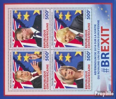 Produktbild von Briefmarken Zentralafrikanische Republik 2016 Mi 6390-6393 Kleinbogen (kompl. Ausgabe) postfrisch BREXIT