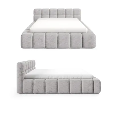 Produktbild von Dekori Polsterbett 160x200 NUBO PREMIUM Wolkenbett mit Bettkasten, Chenille Stoff - Grau (Perfect Harmony 80)