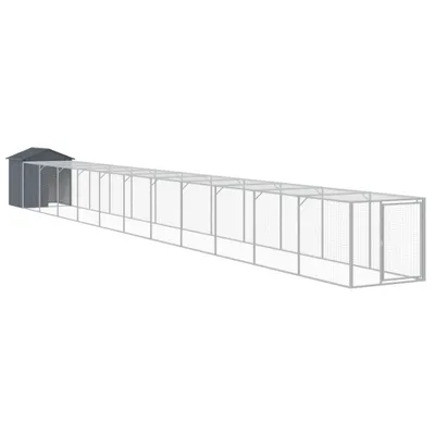 Obrázek produktu pro vidaXL Klec pro kuřata s výběhem antracit 117x1221x123cm ocel pozinkovaná