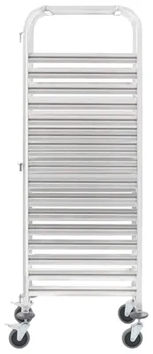Image de vidaXL Chariot à plateaux pour 16 plateaux 38x55x163 cm acier inoxydable