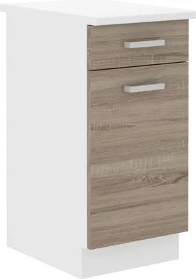 A product shot of a kitchen cabinet with two drawers.