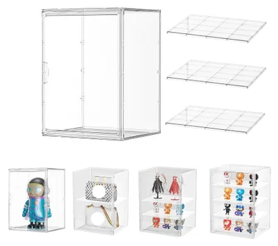 Imagen del producto de Elzusha - Vitrina expositora de acrílico con puerta - 30 x 25 x 40 cm - Transparente