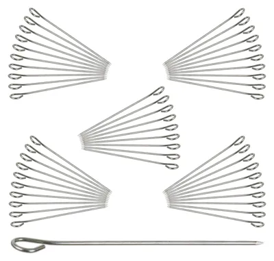 Fleischspieße aus Edelstahl, 50 Stück, 11 cm, silber