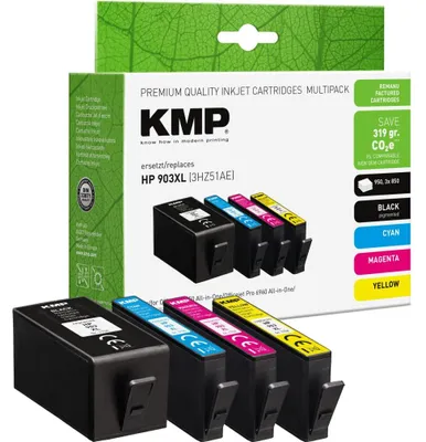 Immagine prodotto di KMP 1756,4005 KMP  nero, ciano, magenta, giallo Cartucce per stampante compatibili con HP 903XL (3HZ51AE), set da 4