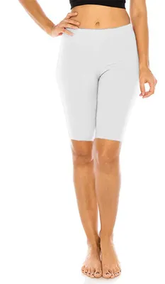 Imagen del producto de FUNGO: Leggings cortos de algodón para mujer. Leggings cortos para mujer. Pantalones cortos para mujer. Pantalones cortos tipo ciclista para mujer