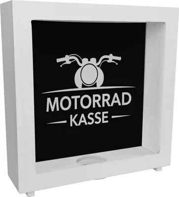 Produktbild von Motorrad Kasse Rahmen Spardose aus Holz für Biker Fans
