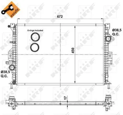 Produktbild von NRF Kühler Motorkühlung Motorkühler 2391082 8718042710642