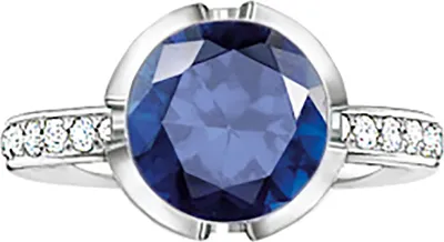 Produktbild von TR2037-050-32-54 Ring syn. Korund dunkelblau / Zirkonia TR2037-050-32 Thomas Sabo