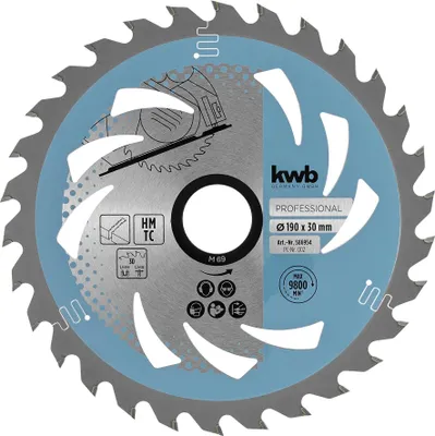 Zdjęcie produktu dla kwb 586954 Hartmetall Kreissägeblatt 190 x 30 x 1.3 mm Zähneanzahl: 30 1 St. (586954)