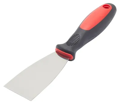 Imagen del producto de Espátula de 50 mm con mango de agarre suave y hoja de acero inoxidable, ideal para reparaciones