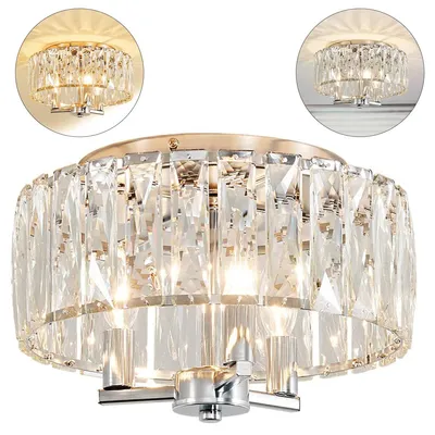 Produktbild von Moderne Kristall Deckenleuchte 32cm, runde LED Deckenlampe, Chrom,Kristall Kronleuchter,Kristallleuchte für Wohnzimmer, Schlafzimmer, Esszimmer, Flur