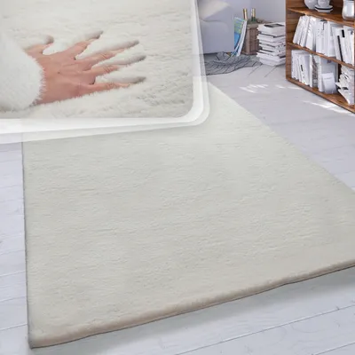 Produktbild von Hochflor Teppich Wohnzimmer Kunstfell Super Soft Einfarbig Grösse 200x290 cm