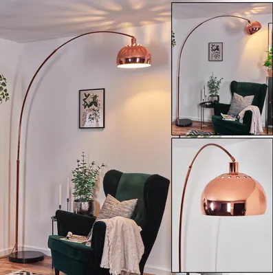Produktbild von Gavirate Stehlampe aus Metall in Schwarz/Kupferfarben/Weiß mit Marmorfuß