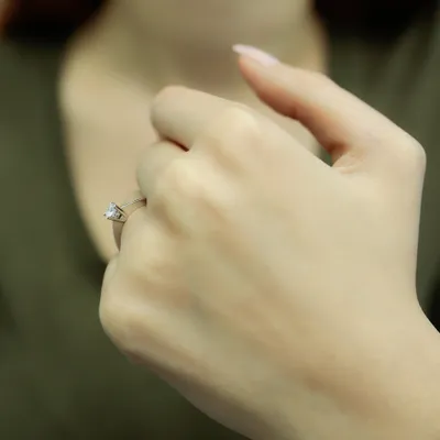 Produktbild von 0,30 Carat Diamant Solitär Ring Antragsring 14 Karat Weißgold - 61 (19,40 mm)