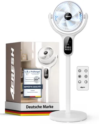 Image de Ventilateur sur pied 4Fresh, 6 vitesses, minuterie 12 heures, 50 W - Blanc