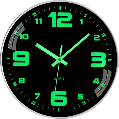 Immagine prodotto di Orologio da parete illuminato, senza ticchettio, silenzioso, 30 cm, al quarzo, design moderno, grande, alimentato a batteria, facile da leggere, ideale per il soggiorno