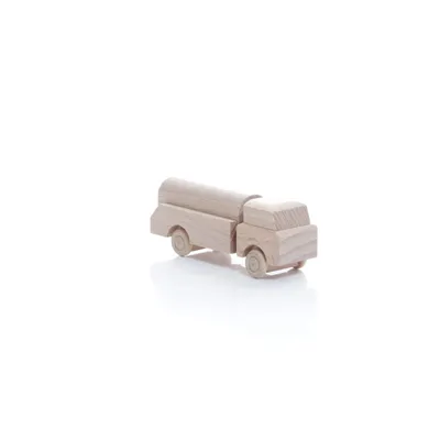 Produktbild von Holzspielzeug Lastenauto Müllauto natur HxBxT 3,5x7,5x3cm NEU