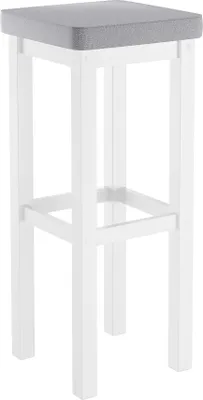 Produktbild von Klassischer Barhocker mit verschiedenen Polsterfarben 80 cm hoch Kiefer weiß V-90.71-45WP