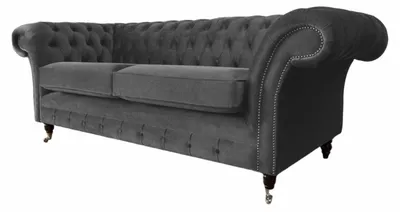 Produktbild von Design Chesterfield Sofa 3 Sitzer Grau Couch Polster Sofas Wohnzimmer