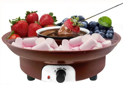 Produktbild von Elektrischer Schokoladenschmelztopf, Fondue-Brunnen, Edelstahl, Portionierer, Partyzubehör für Käse, Süßigkeiten, Valentinstag, Jahrestag, Geburtstag