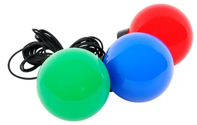 Produktbild von 3er Set Außen Kugelleuchte, rot, blau, grün, Wetterfest, D 15 cm