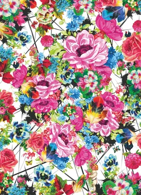 Obrázok produktu pre Sanders & Sanders nástenná maľba pestrofarebných kvetov - 612299 - 184 x 254 cm