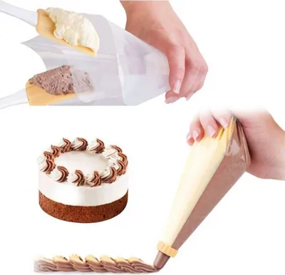 Zdjęcie produktu dla Worek cukierniczy 35cm 100szt na dwa nadzienia - Cakesicq