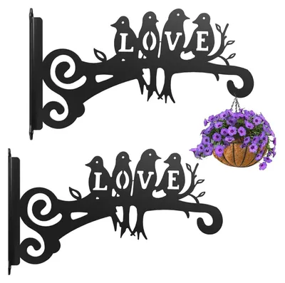 Image de Solidchoice - 2 supports en métal pour pots de fleurs, à fixer au mur
