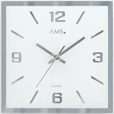 Produktbild von AMS Quarz-Wanduhr, Quarzwerk mit schleichender Sekunde, 27x27x4cm, 9324