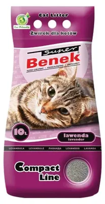 Zdjęcie produktu dla Super Benek Compact Lawenda 10L - Żwirek Bentonitowy dla Wszystkich Kotów